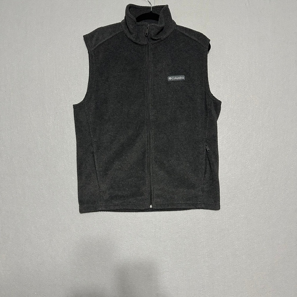 Columbia Mens Steens Mountain Fleece Vest Charcoal Gray Full Zip Size M